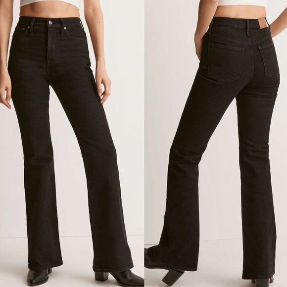 Madewell The Perfect Vintage Flare Jean in Sherborn Wash Black Sz 29 Minimalist - Picture 1 of 14